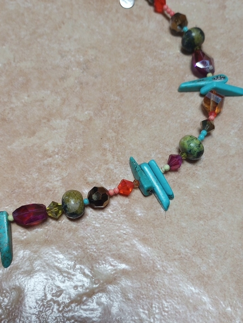 Emily Ray Turquoise, Brown & Multicolor Beaded Pendant Necklace - Picture 3 of 7